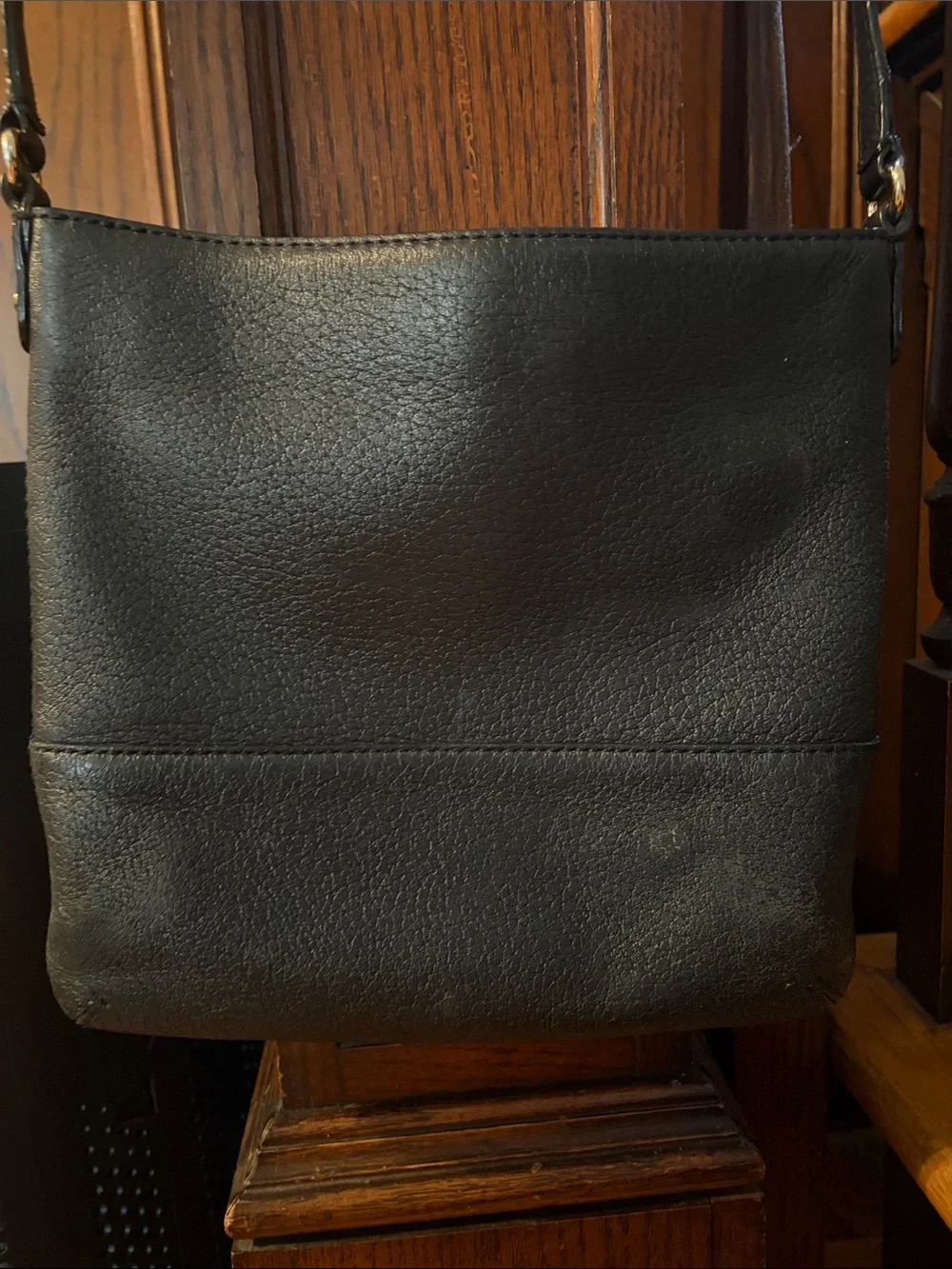 kate spade Black Pebbled Leather Crossbody Bag with Gold Logo
